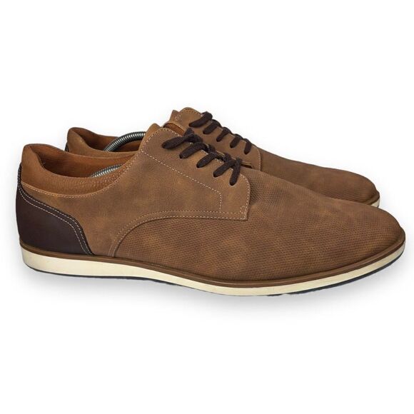 Aldo Vermilion Paneled Derby Oxfords Brown Men's 13 - Picture 4 of 11